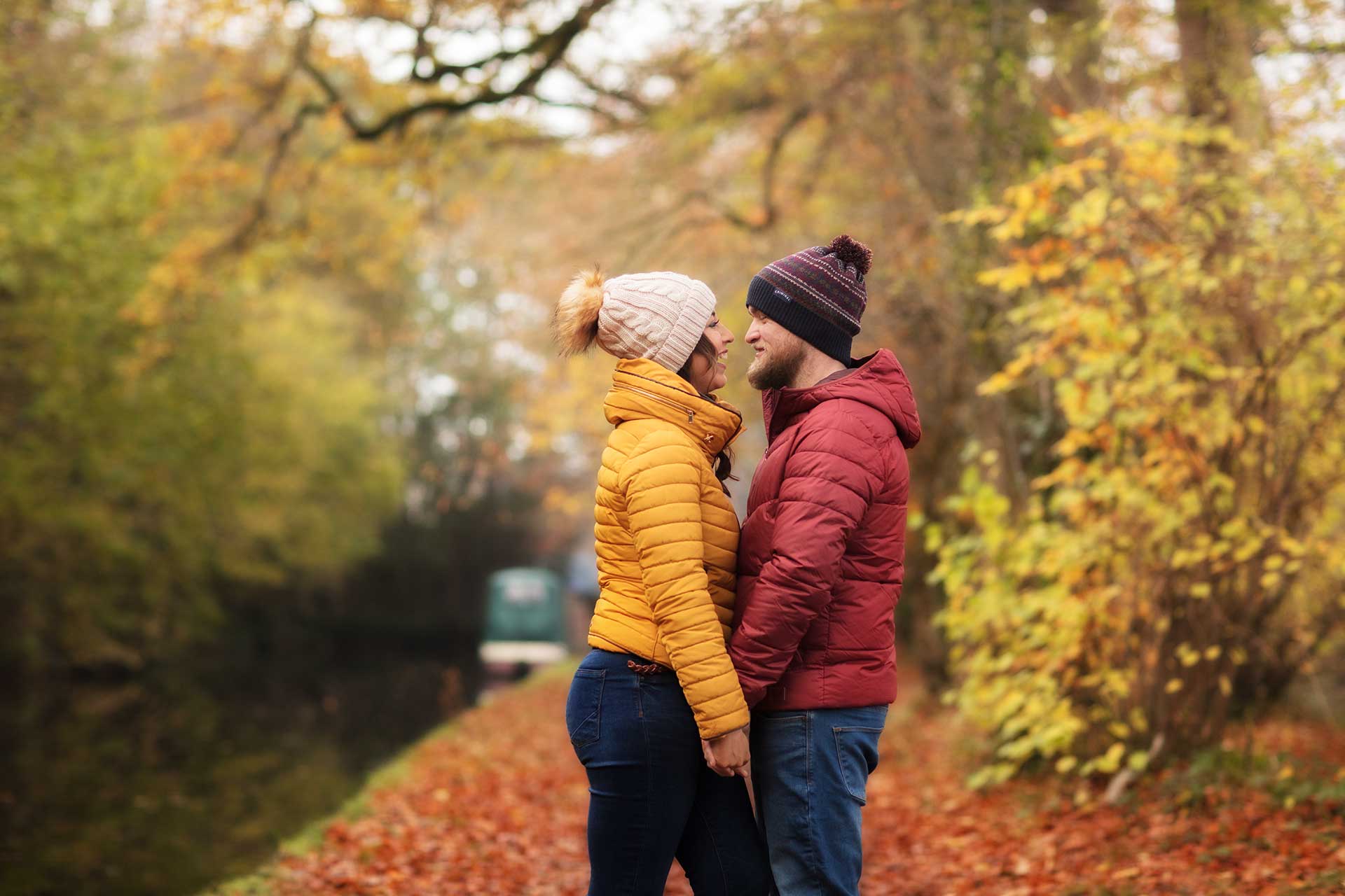 Alex and Allie by the canal captured by Shropshire wedding and lifestyle photographer pbartworks