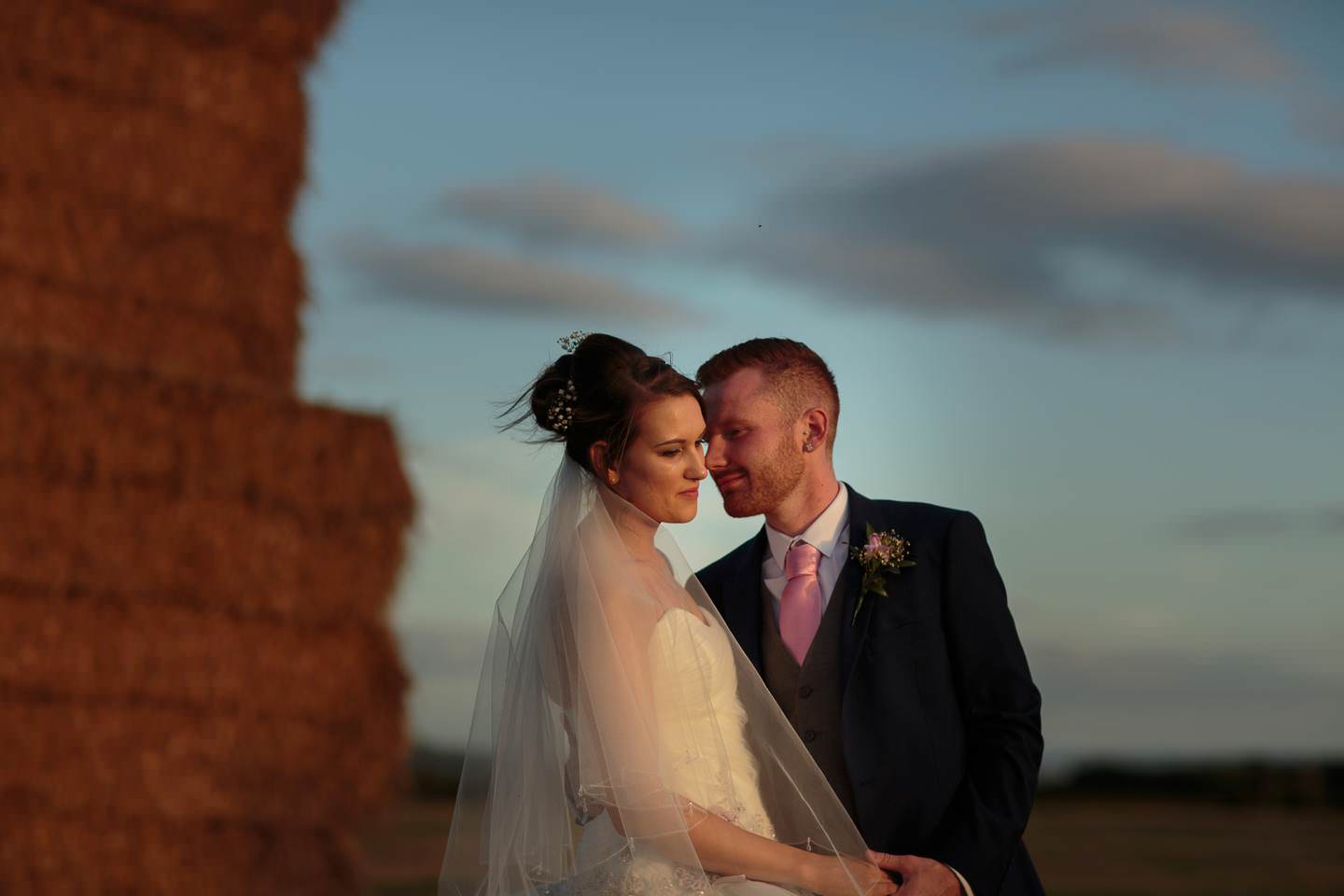 Ade and Rachael enjoying some beautiful light at their albright hussey shropshire wedding photography