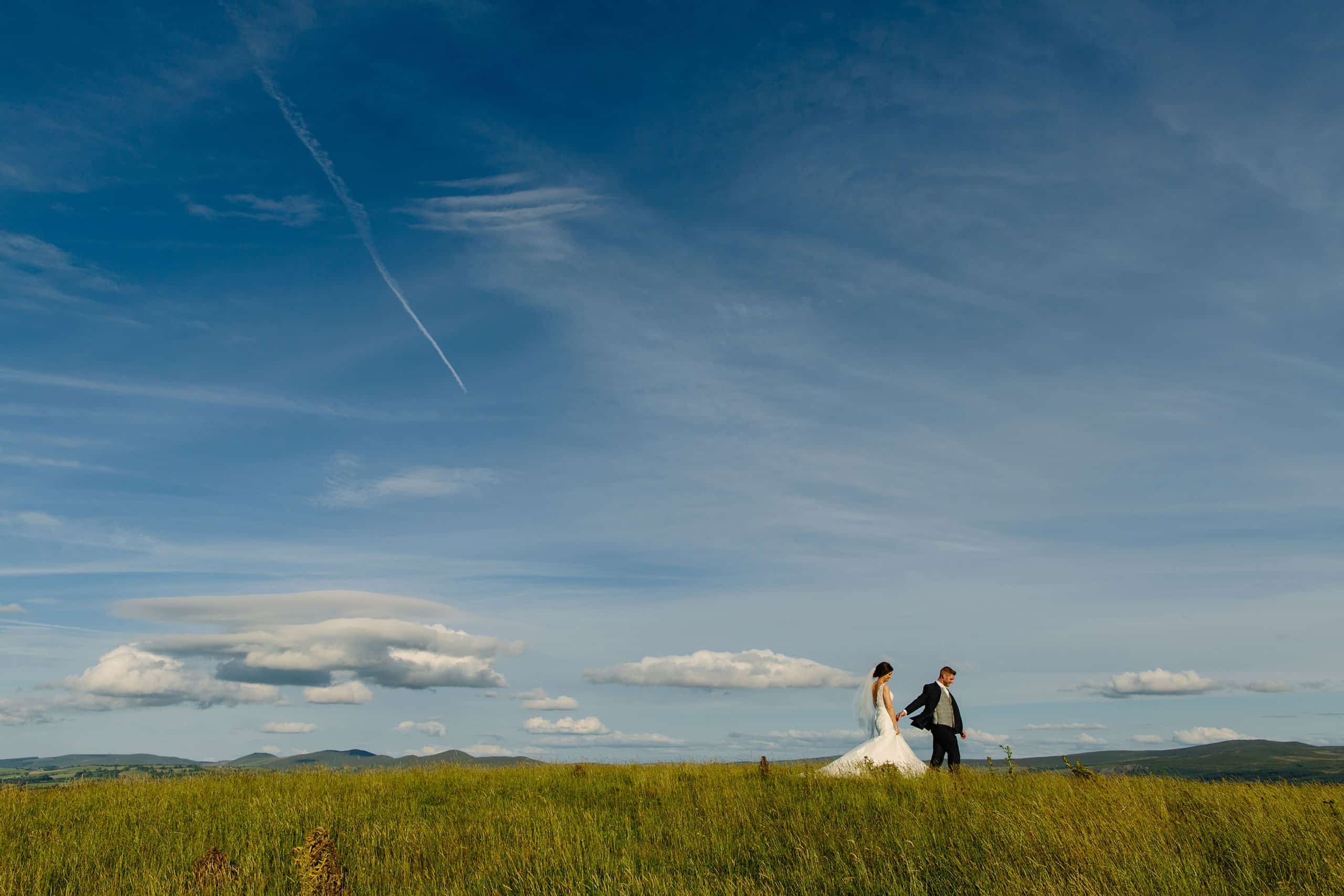 Wedding Photographer in Shropshire and North Wales with bride and groom in a beautiful setting