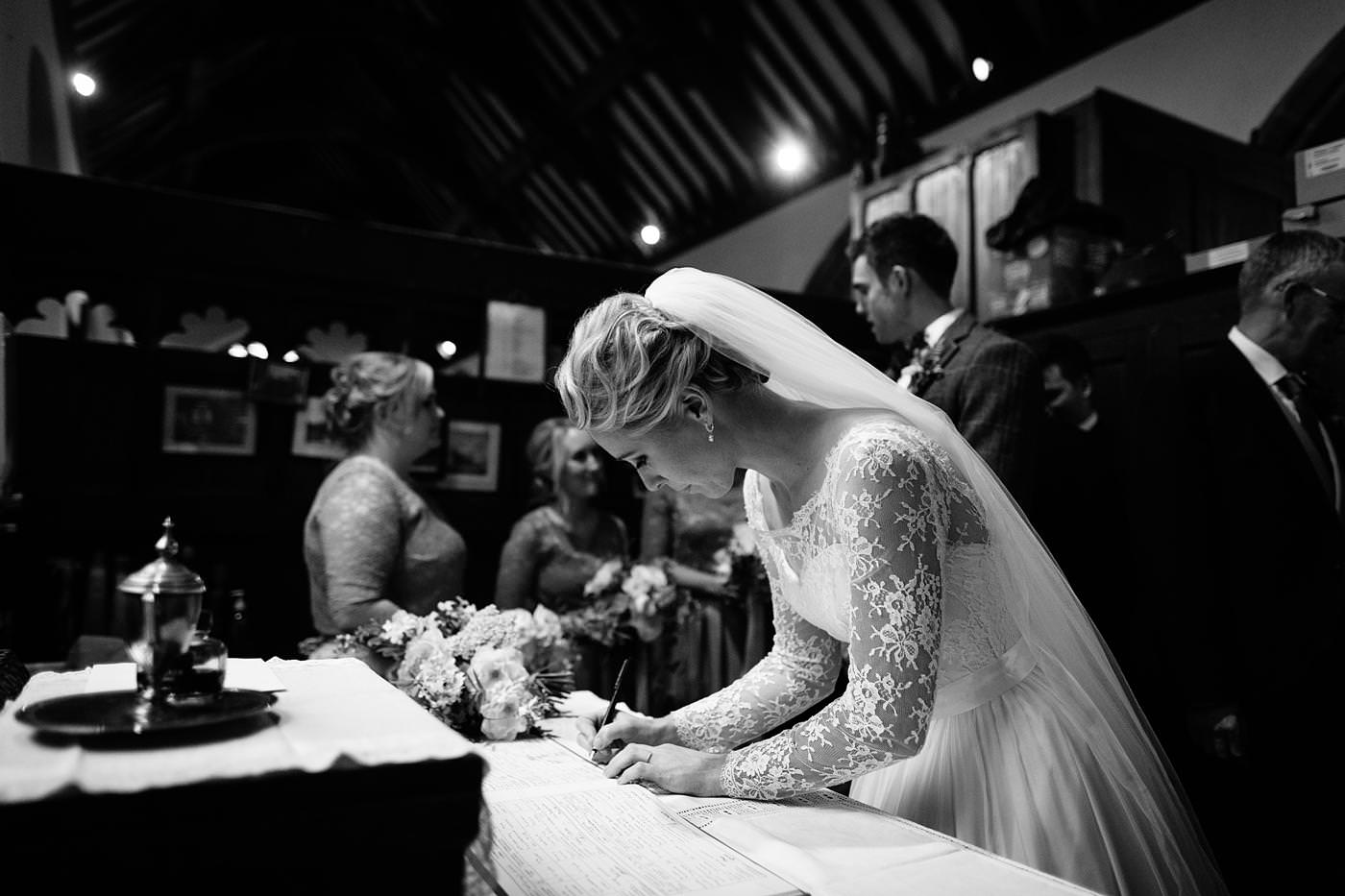 the signing of the register taken by North Wales Wedding Photographer Phil Barrett