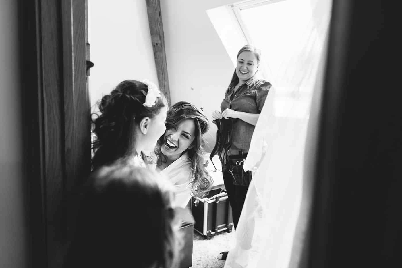bride with flower girl