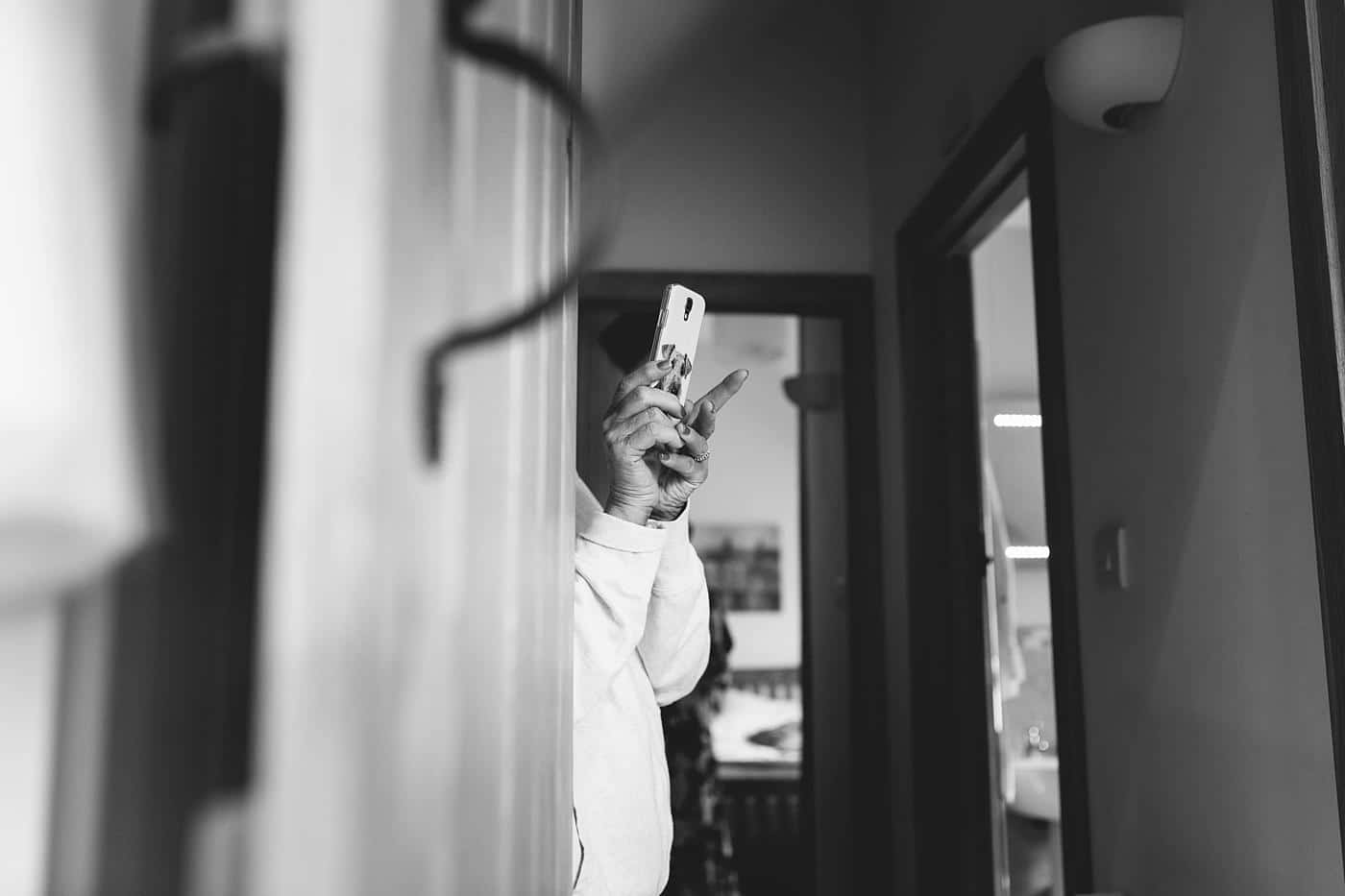 a candid capture of a wedding guest