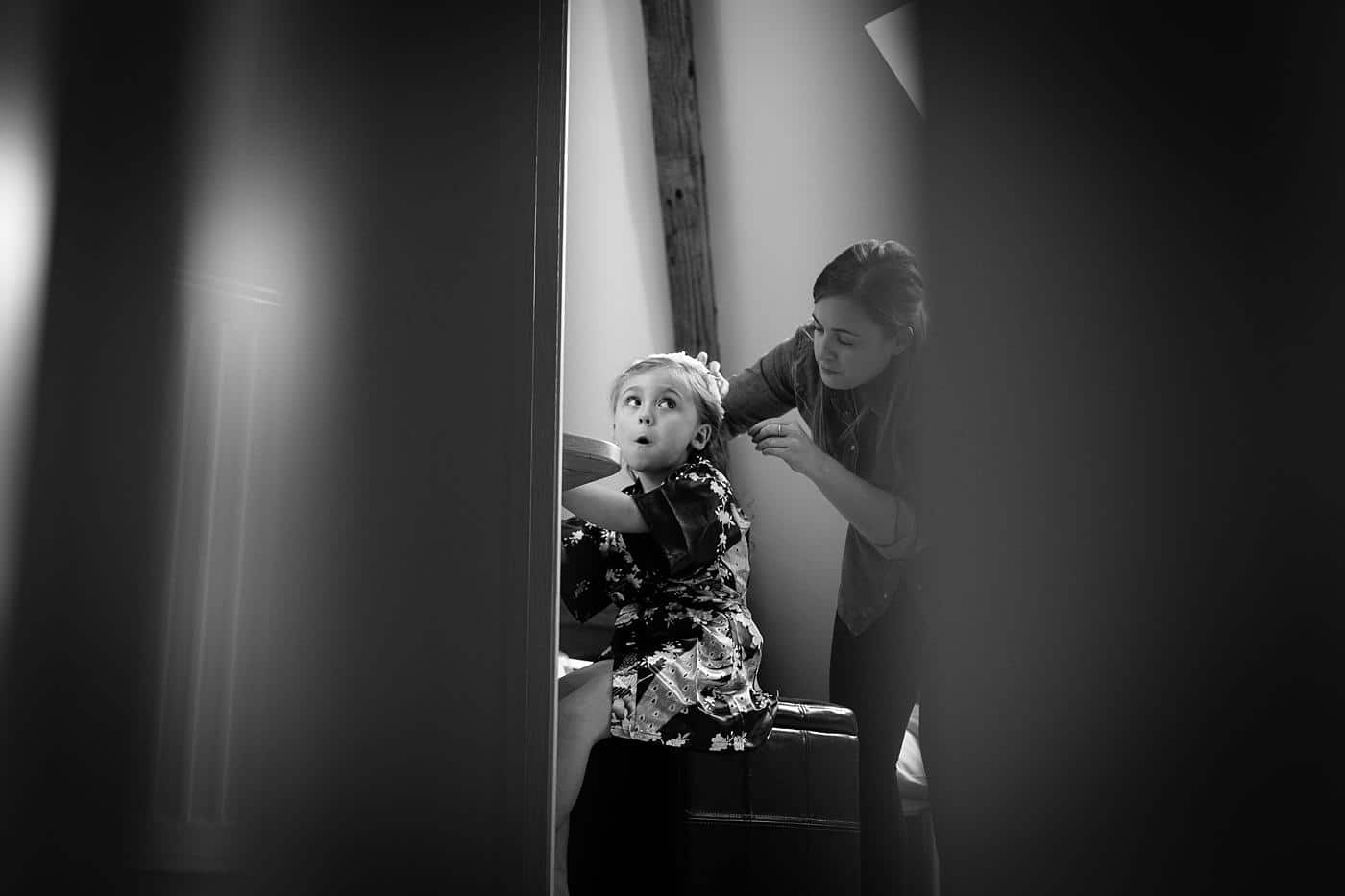 a candid capture of a flower girl