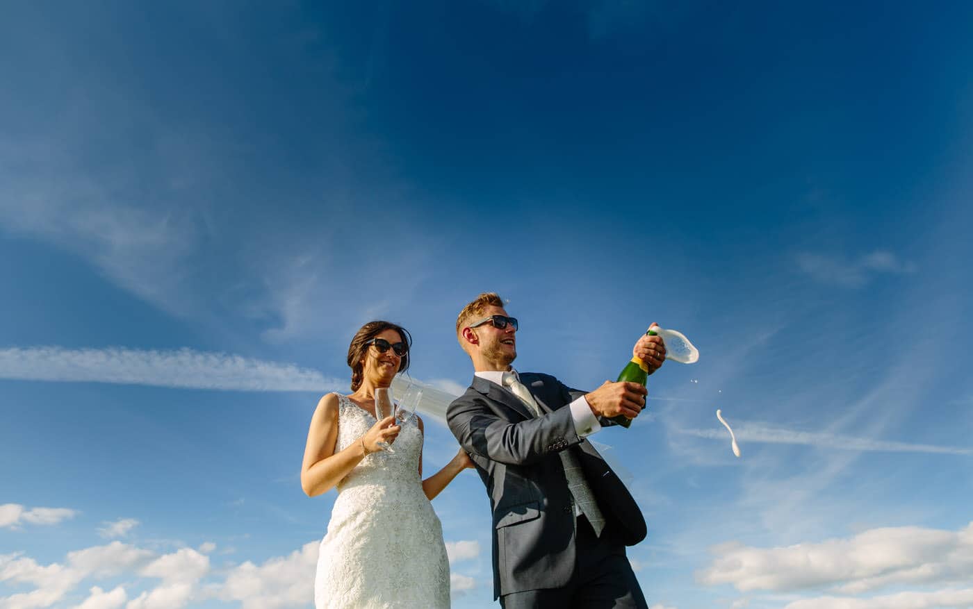 Bride and Groom celbrating at a North Wales Wedding