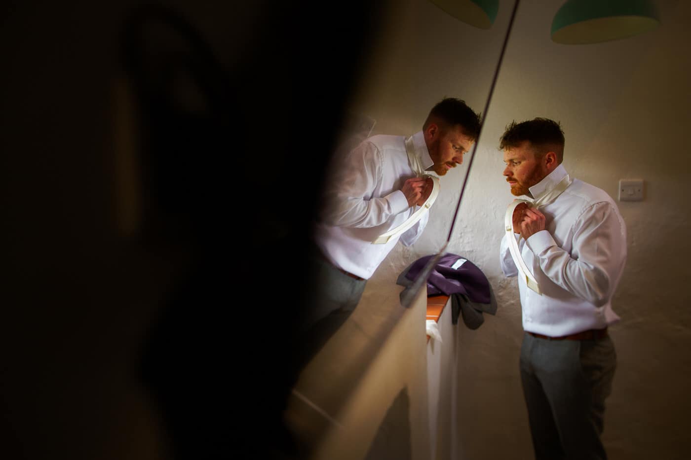 Groom preparations at a Tyn Dwr Hall Wedding