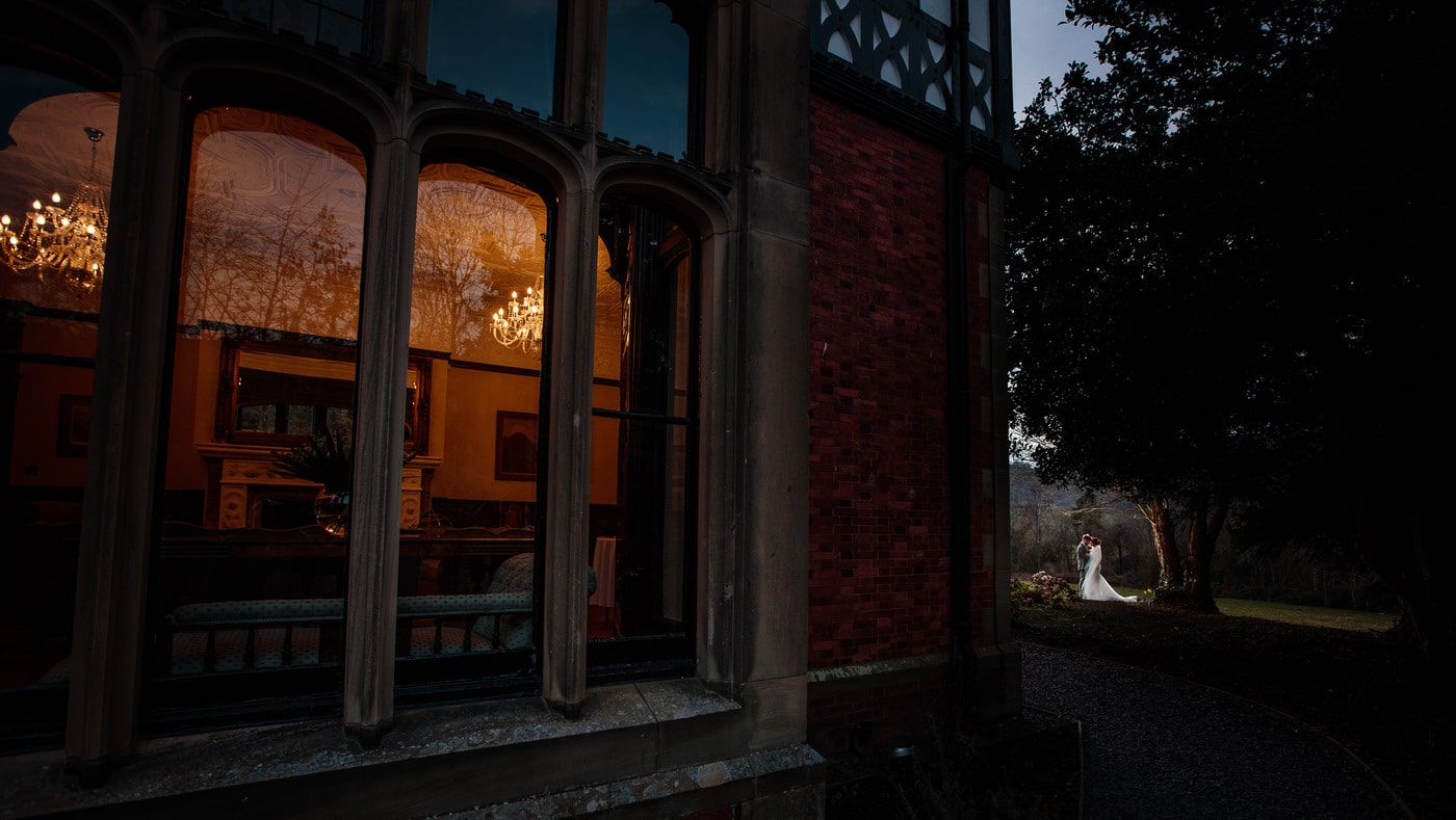 an amazing portrait of bride and groom at a Tyn Dwr Hall Wedding in North Wales