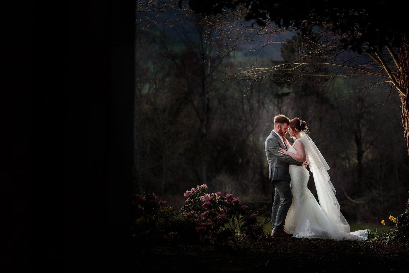 Tyn+Dwr+Hall+Wedding with bride and groom