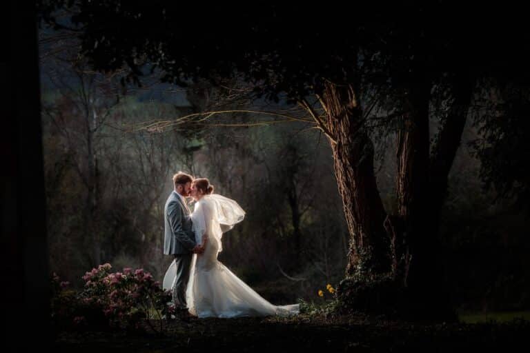 Bride and Groom at a Tyn Dwr Hall Wedding