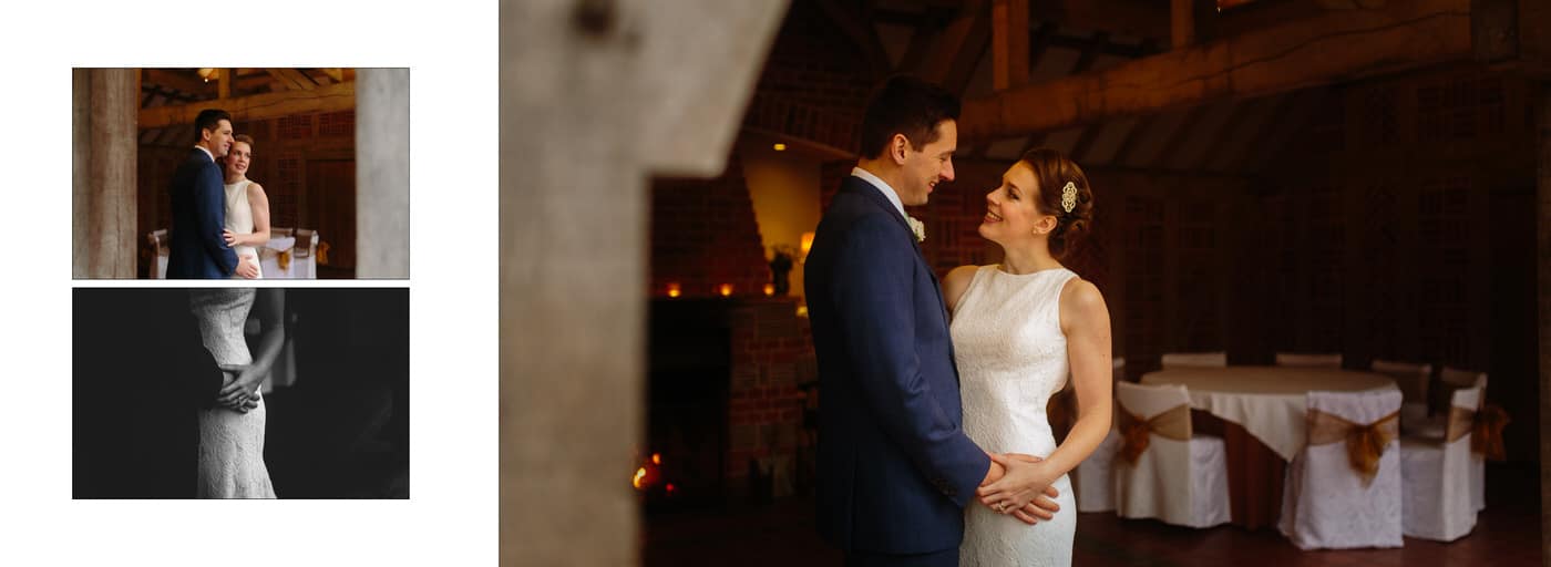 Groom and bride at Goldstone Hall in Shropshire