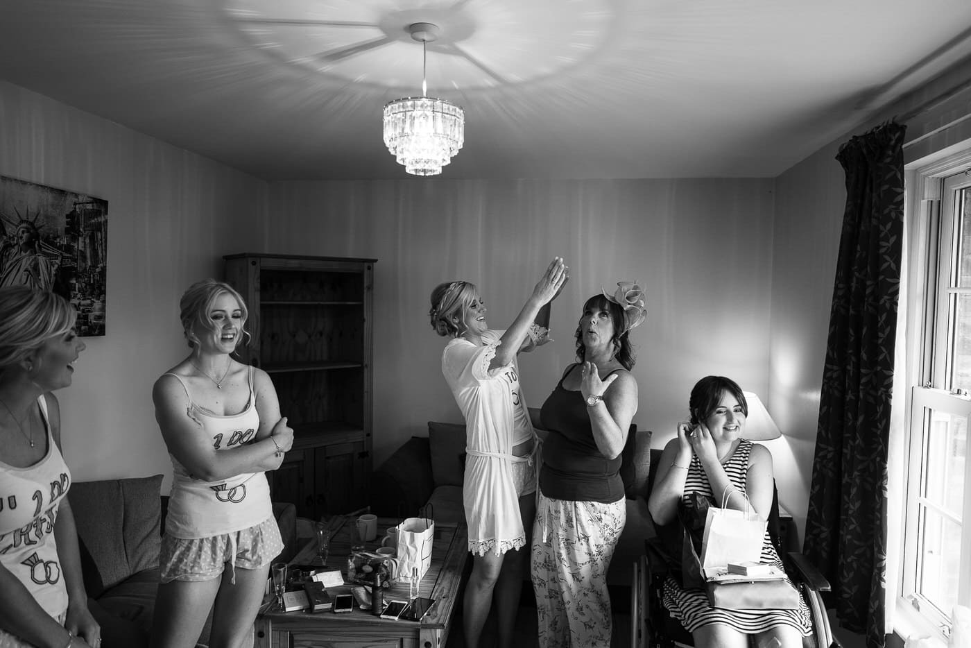 A wedding day moment at Netley Hall in Shropshire