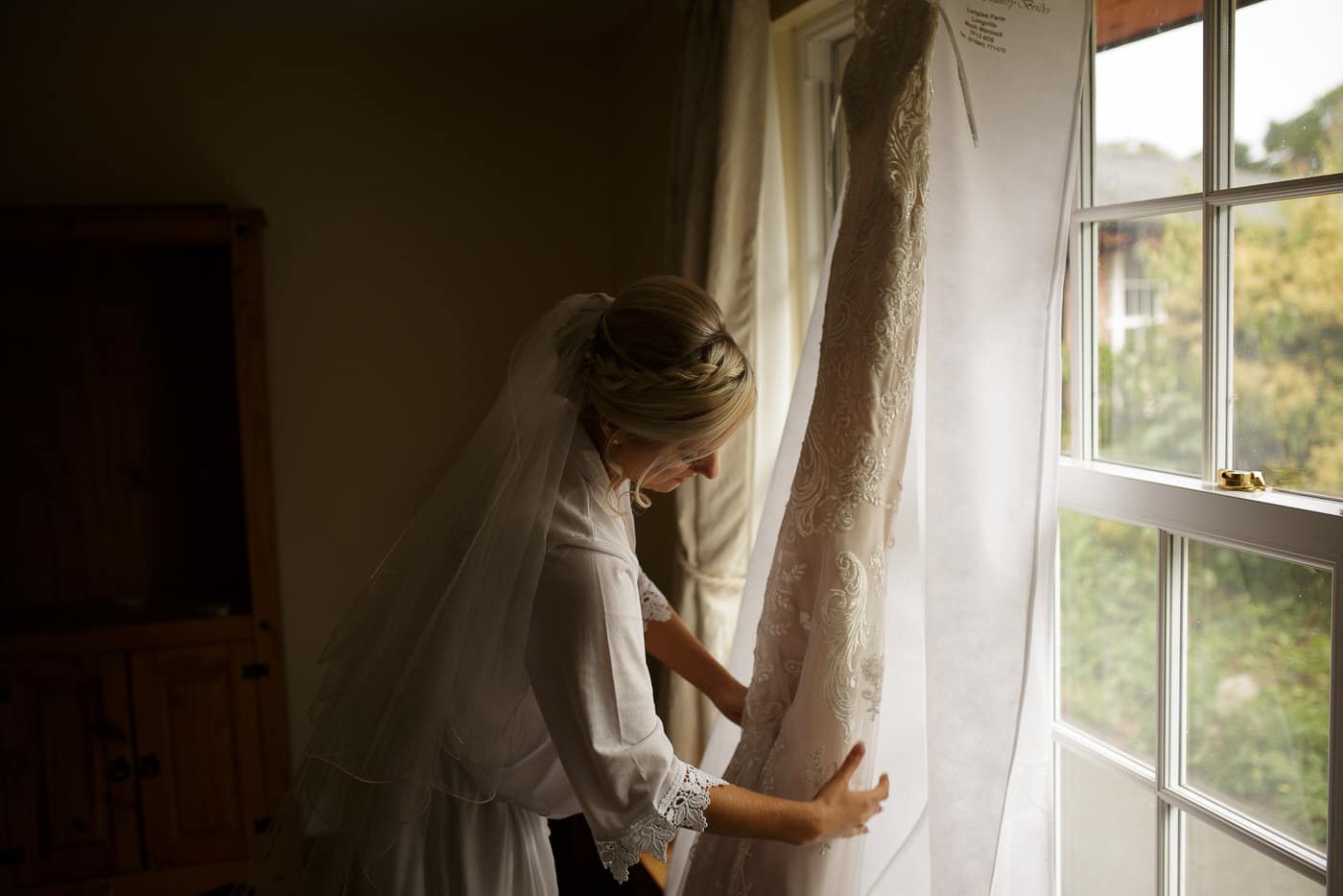 the beautiful bride at Netley Hall in Shropshire