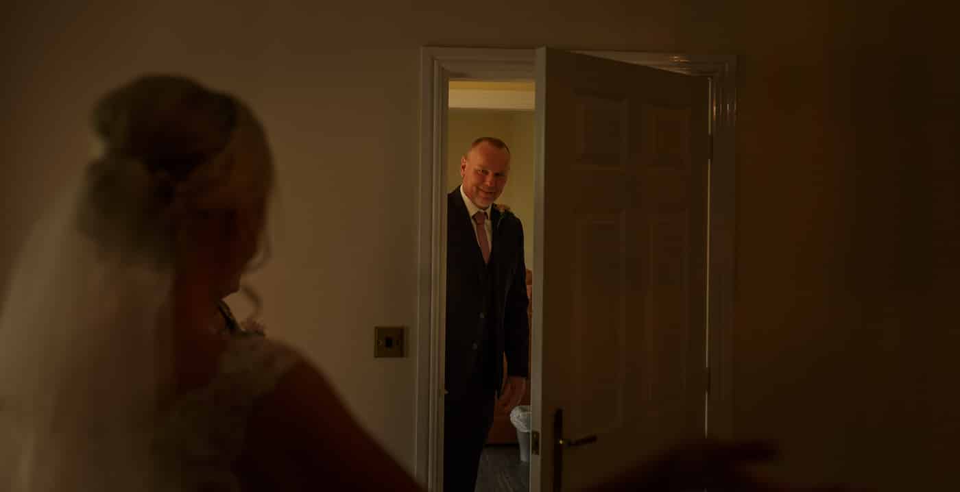the beautiful bride and her Father at Netley Hall in Shropshire