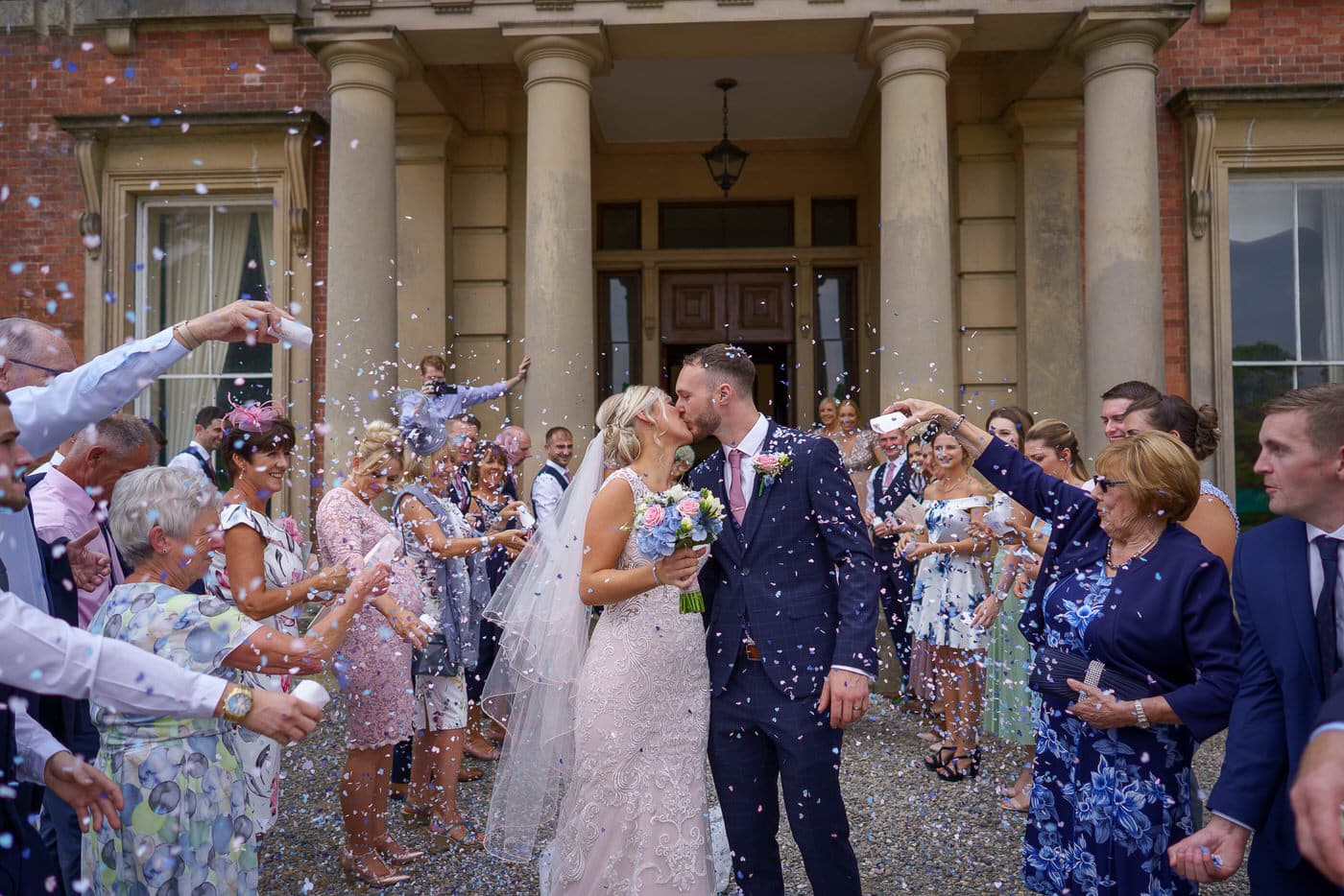 Confetti at Netley Hall in Shropshire