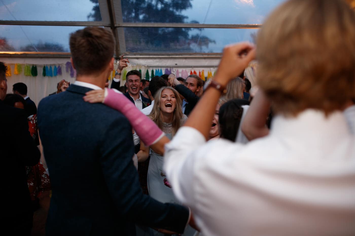 shropshire wedding photographer captures candid moment on dance floor