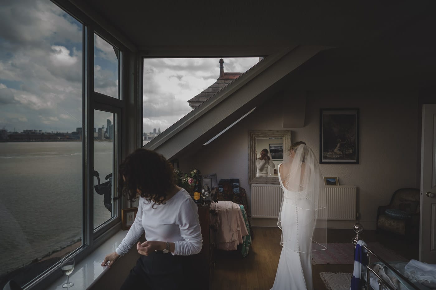 Bride getting ready at her Liverpool home