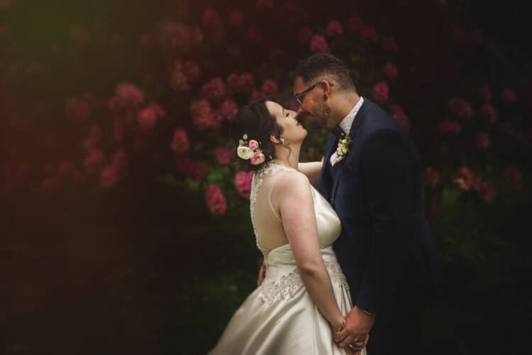 Bride and Groom at a truly beautiful Walcot Hall Wedding