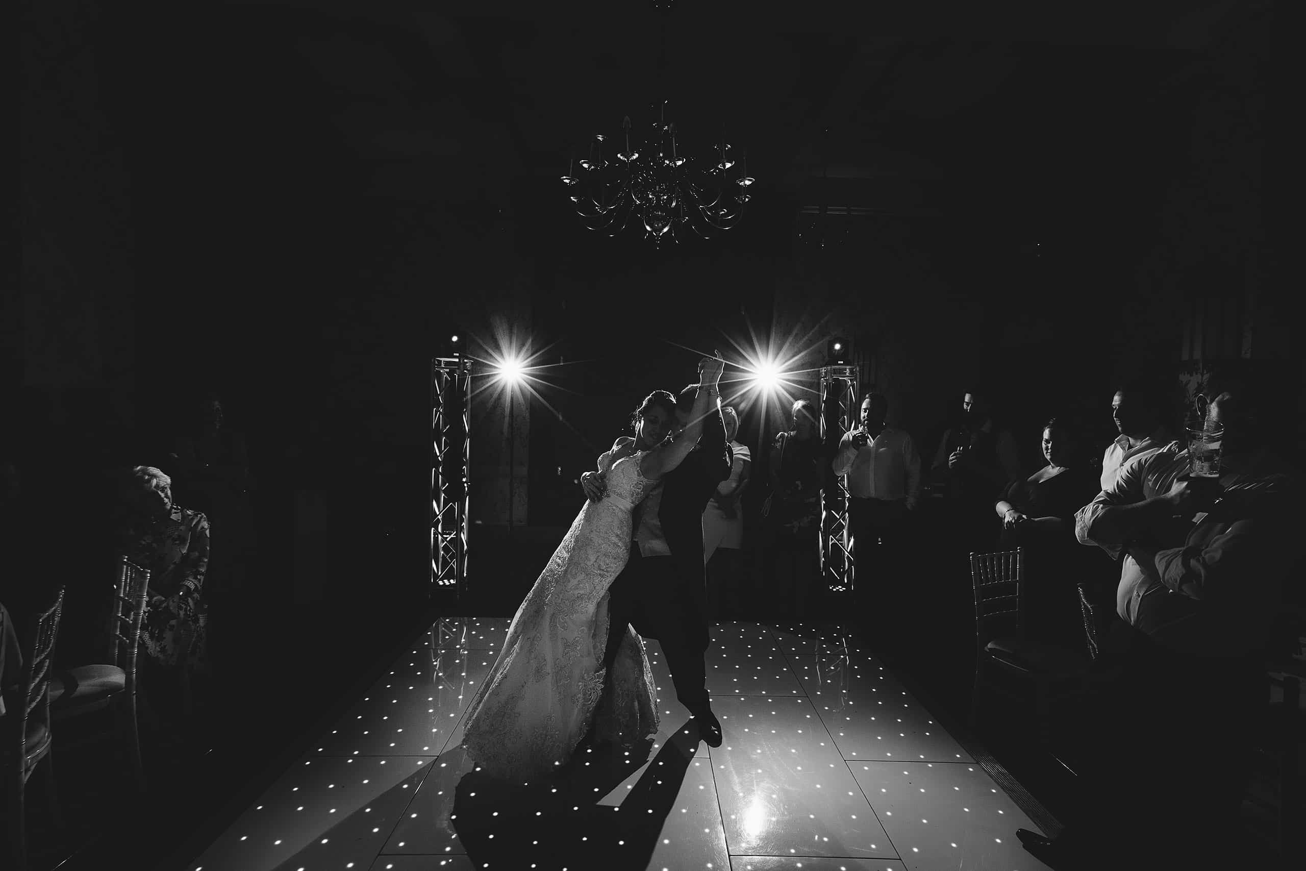 the evening celebrations begin as the bride and groom take to the dance floor
