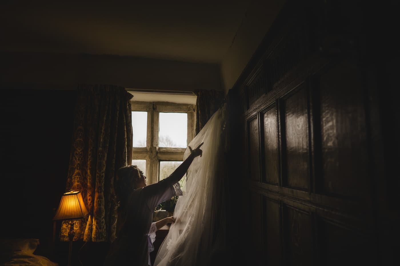 bride tends to dress on her wedding day in shropshire