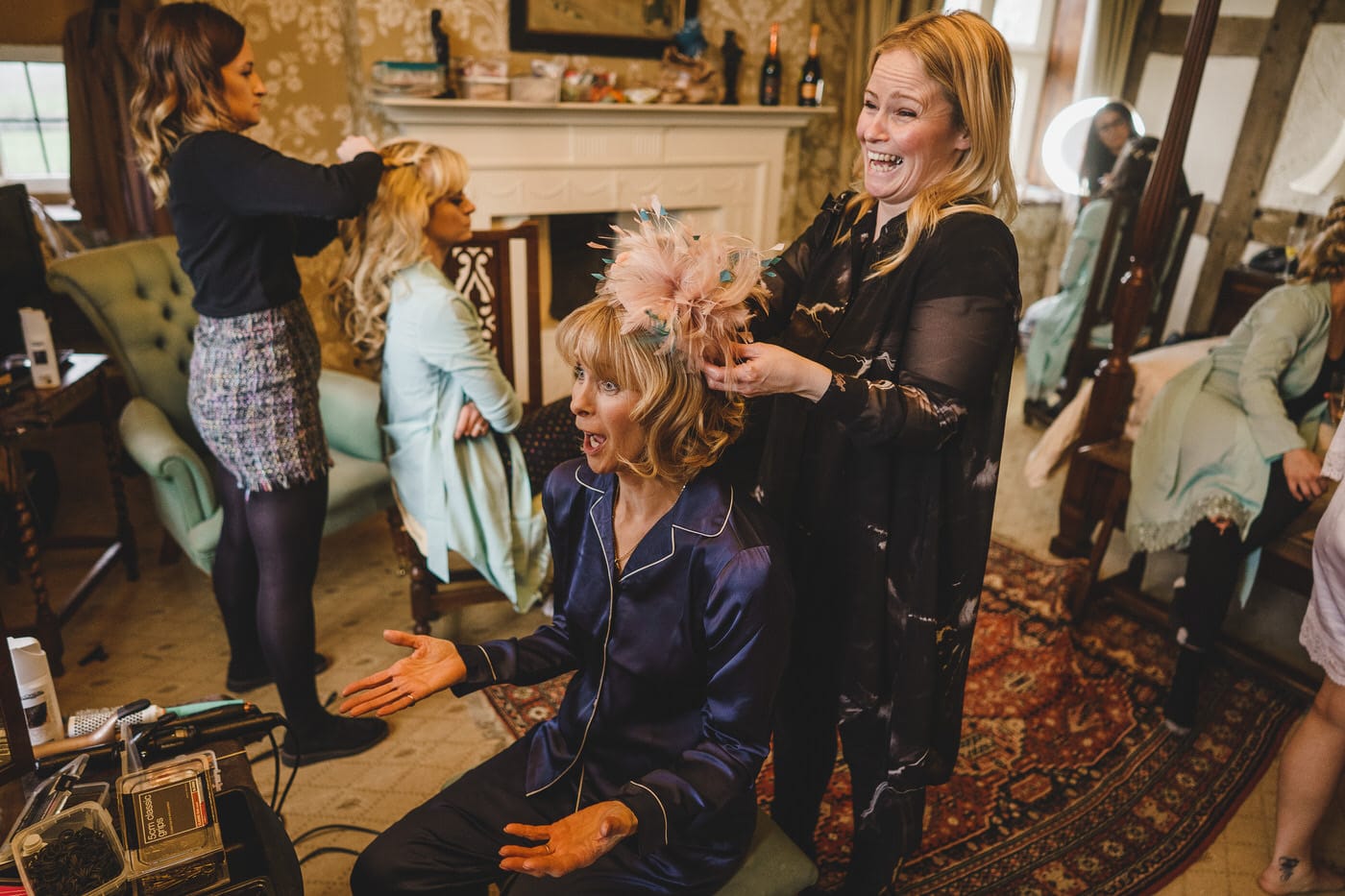 bridal party at soulton hall in shropshire